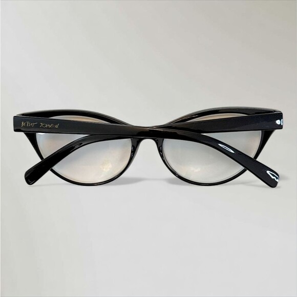 Betsey Johnson Reading Glasses Black Large Cat Eye Readers +2.50 Clear Lens - Picture 2 of 8
